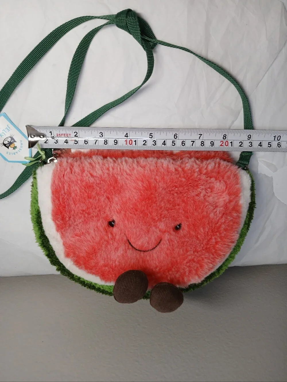 Jellycat Watermelon Plush Crossbody Bag in Red, Green & Brown